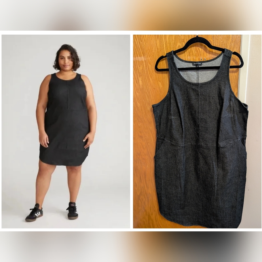 Universal Standard Janis Comfort Denim Easy Dress Black Plus Size 14-16